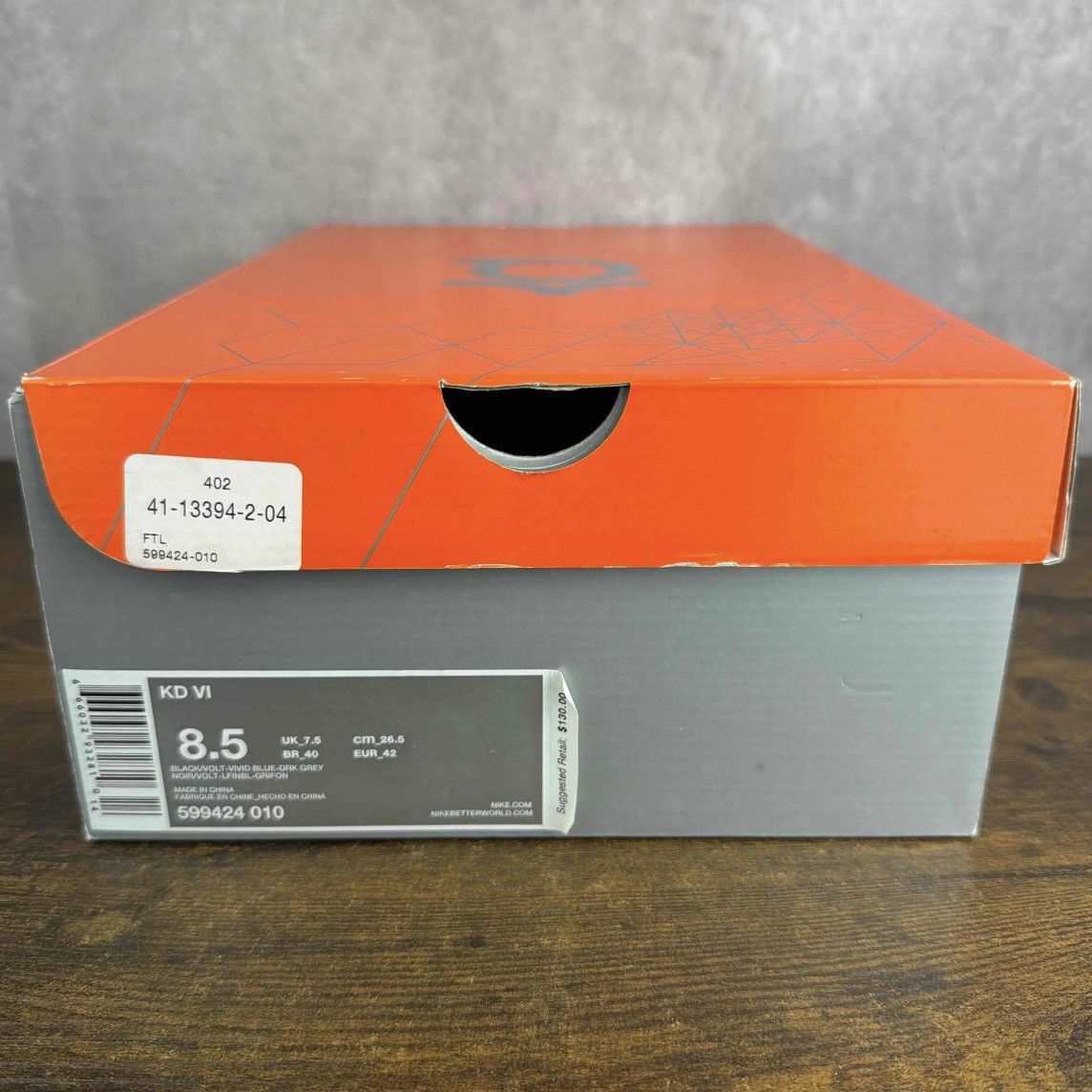 Nike Nike KD 6 Away 2 Size 8.5 599424-010 Black Men’s Basketball Size US 8.5 / EU 41-42 - 9 Thumbnail