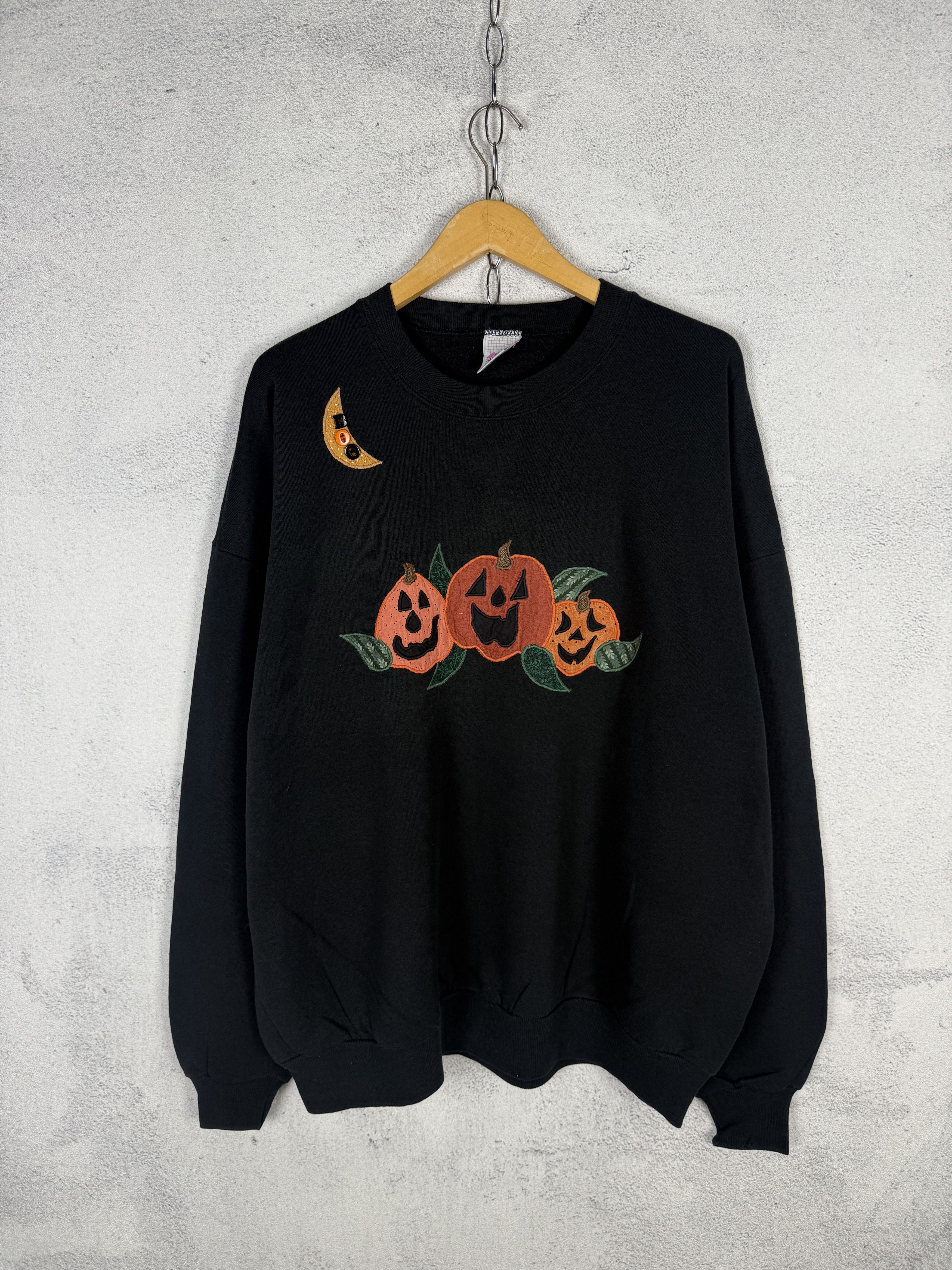 Vintage Vintage Halloween Pumpkin Sweatshirt Crewneck Size US XXL / EU 58 / 5 - 2 Thumbnail