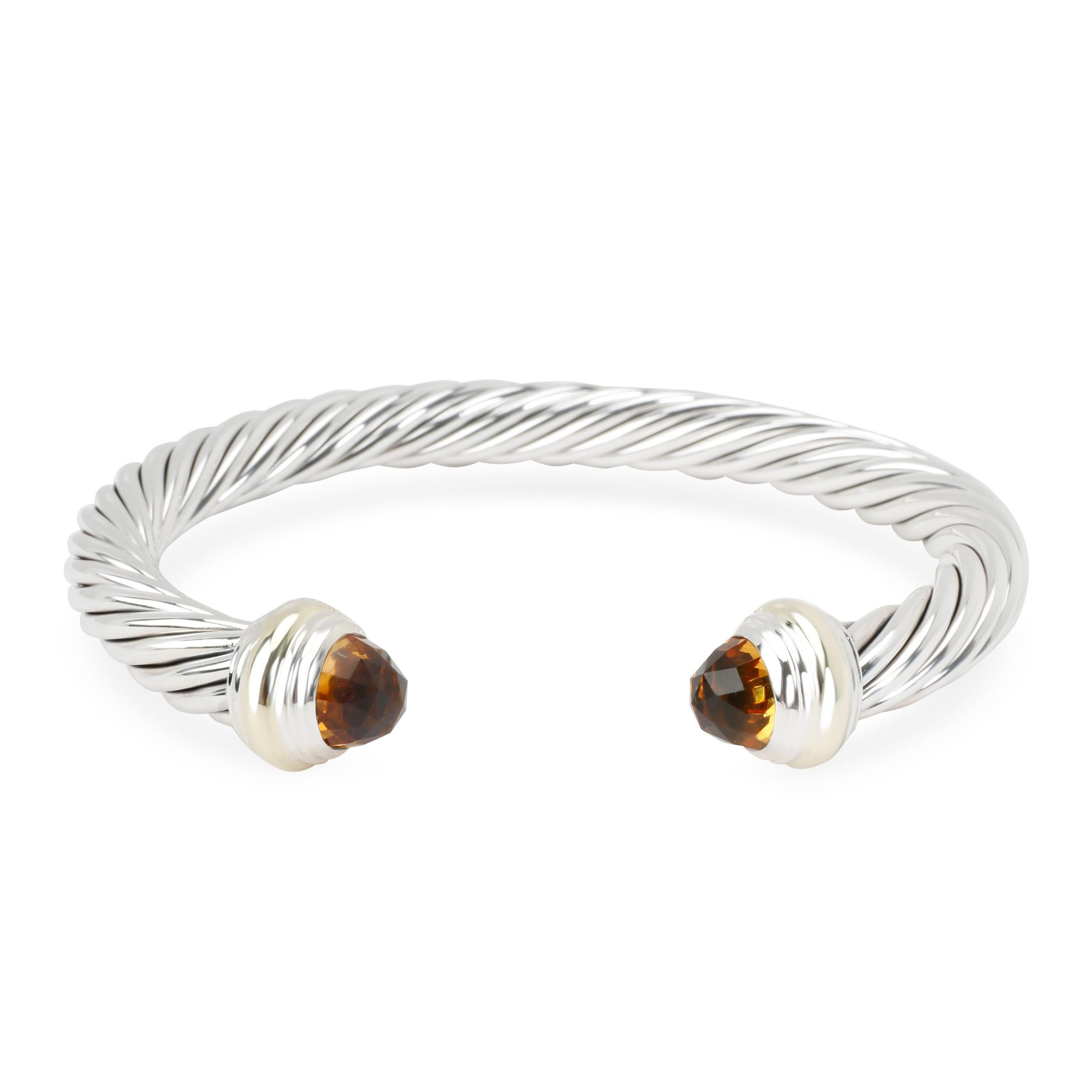 image of David Yurman Cable Classics Bracelet With Citrine 7Mm 14K Gold/sterling Silver, Women's