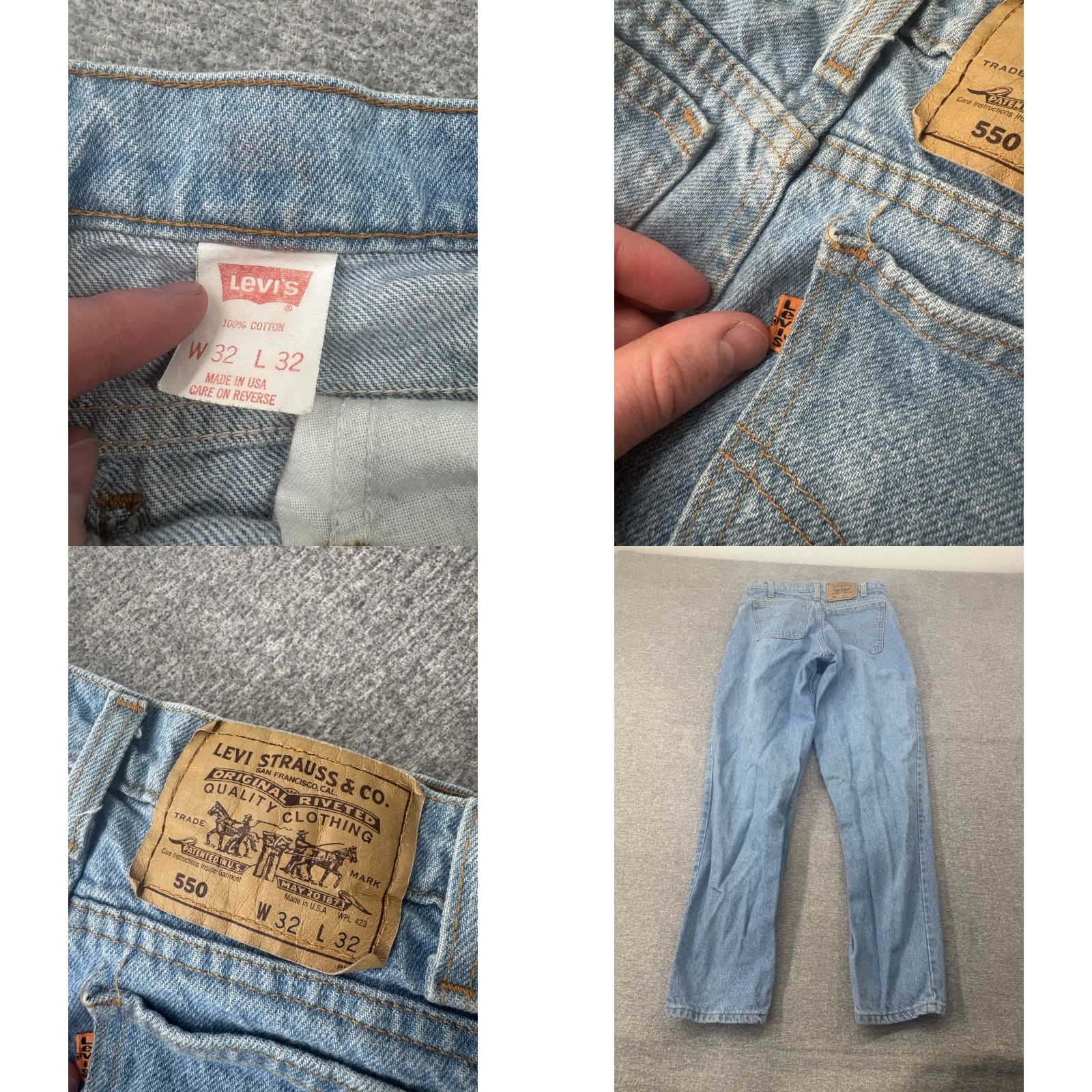 Levi's VINTAGE Levi's 550 Jeans Relaxed Orange Tab 31x30 Distressed 90s USA Weekender Denim Cardi? Size US 31 - 8 Thumbnail