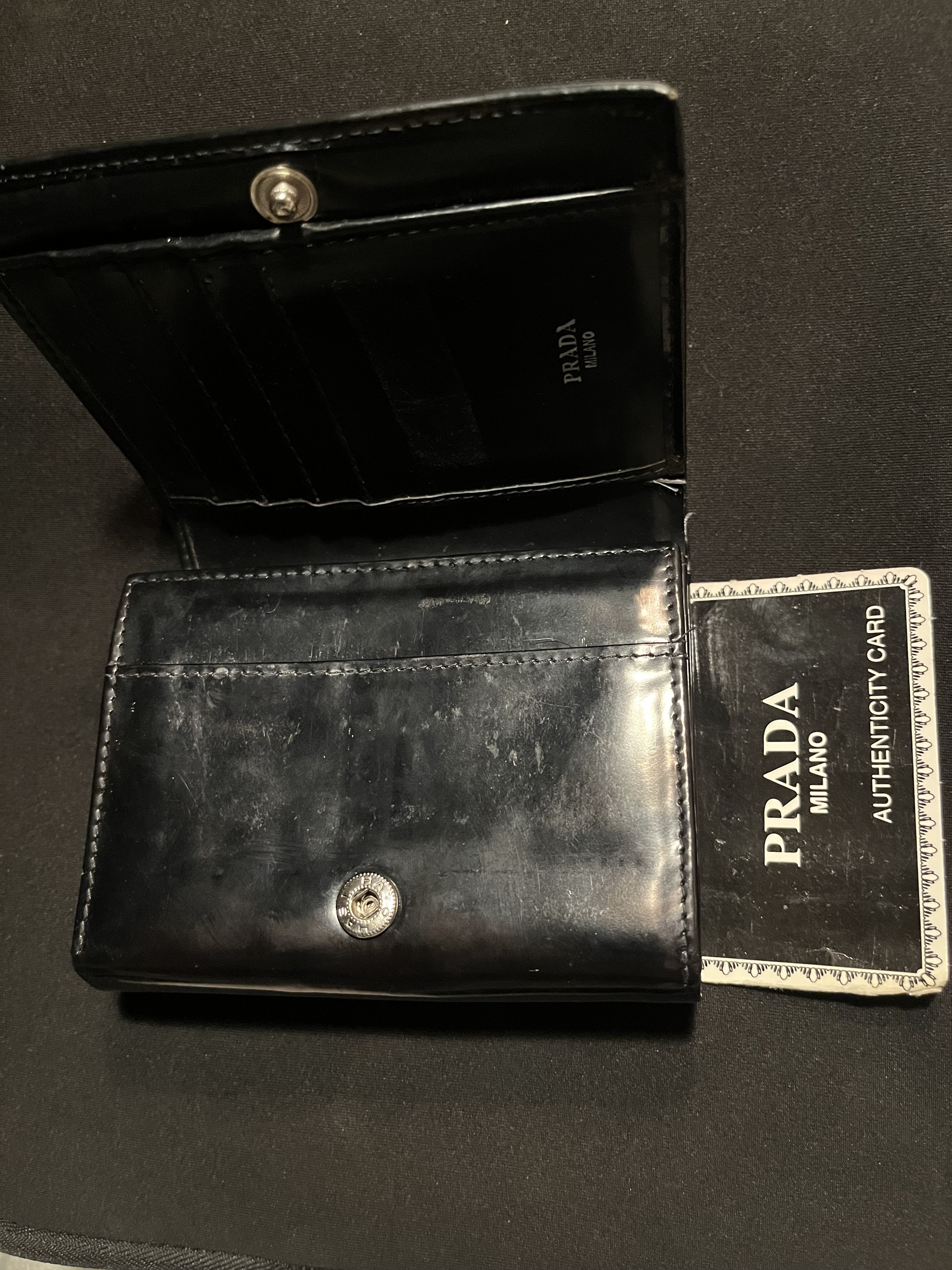 Prada Prada Milano 1990 Vinyl Tri-Fold wallet black Size ONE SIZE - 3 Thumbnail