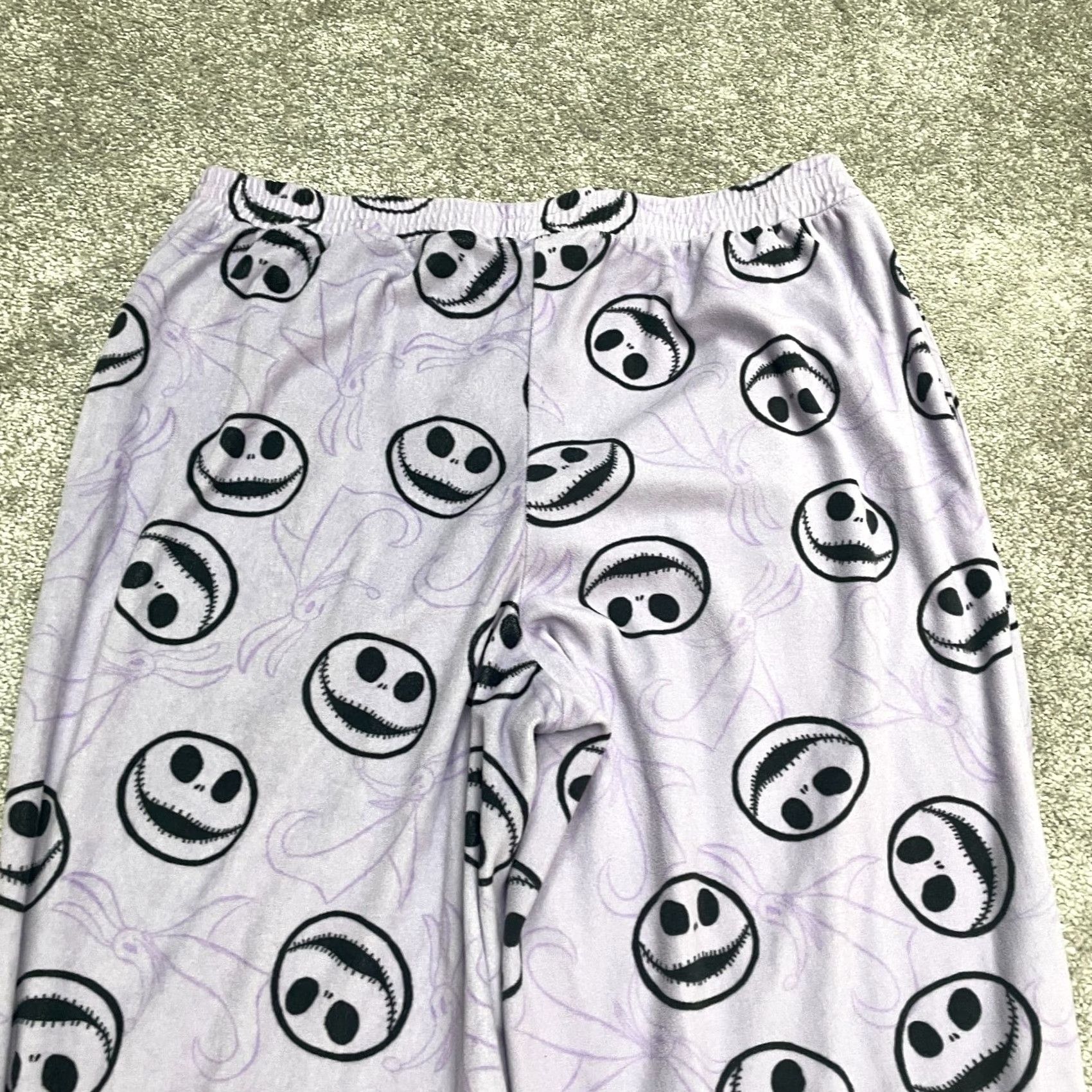 Vintage Disney Nightmare Before Christmas Plush Pajama Pants Women L Purple Sleepwear Size 36" / US 14 / IT 50 - 3 Thumbnail