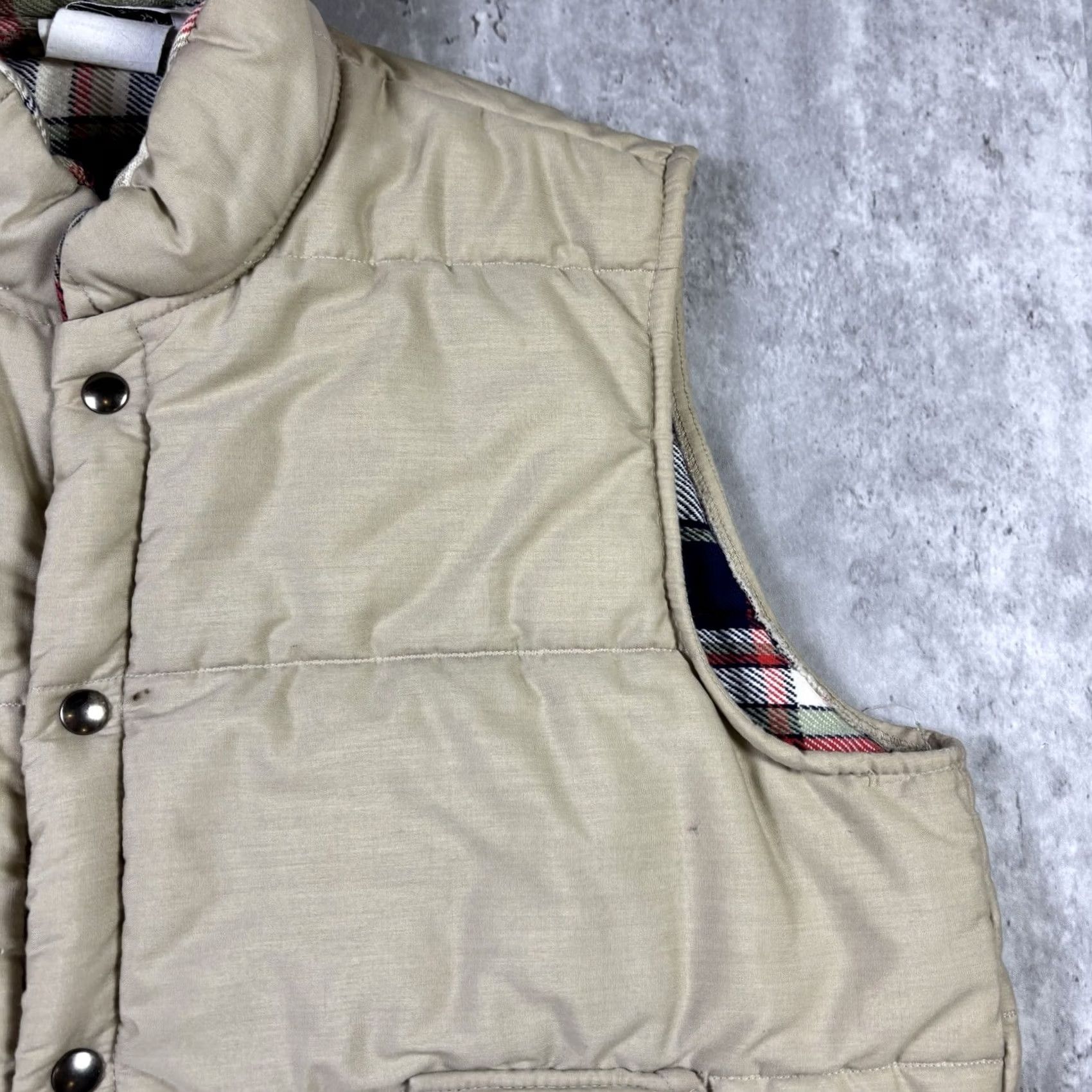 Vintage VINTAGE 70s Big Yank Down Button Snap Down Puffer Vest Mens M Size Brown Plaid Cotton Shell Lining Cotton Old School Size US M / EU 48-50 / 2 - 6 Thumbnail