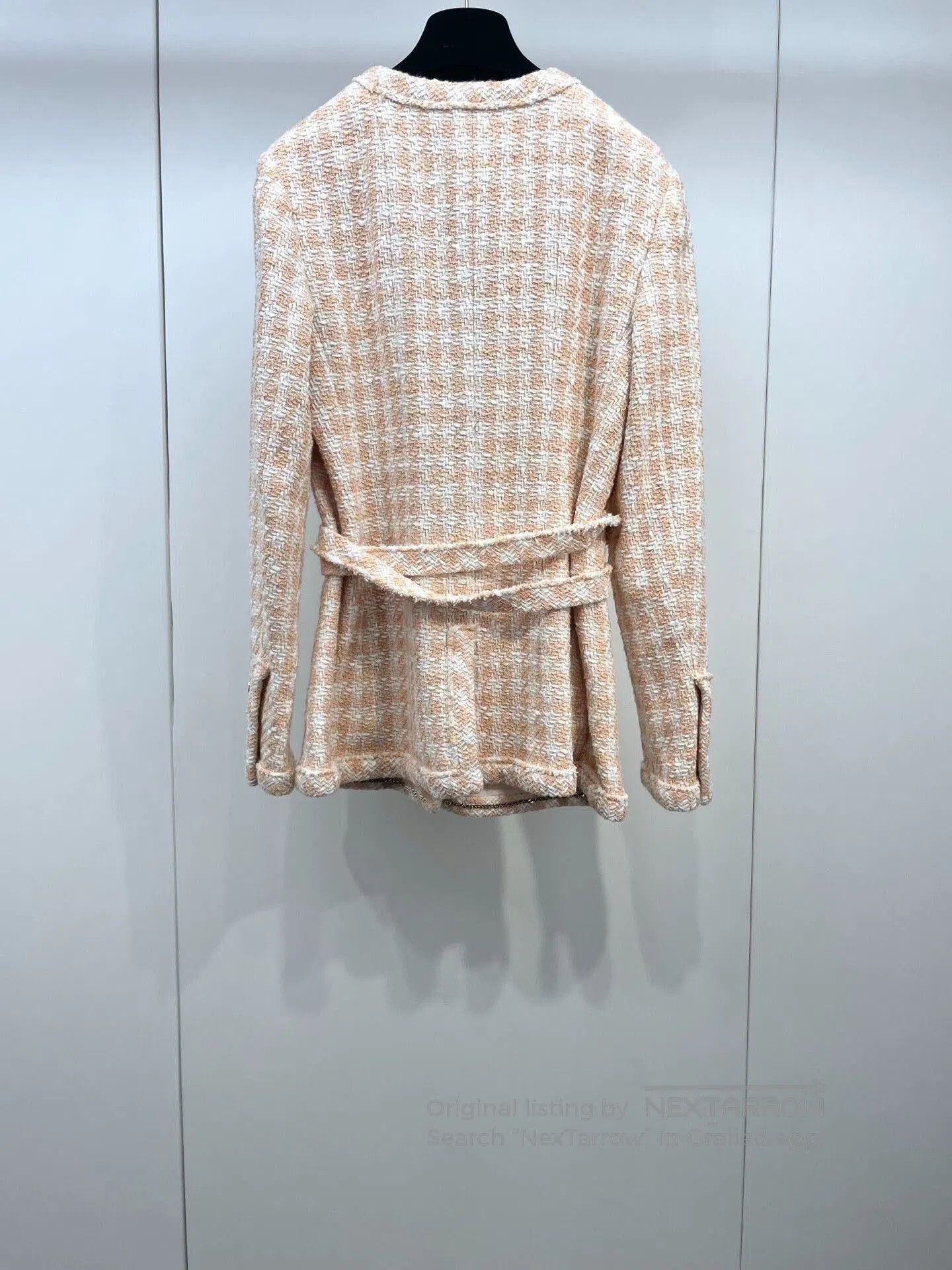 Chanel Chanel 23S Orange Plaid Belted Jacket. Size XXS / US 00 / IT 34 - 2 Thumbnail