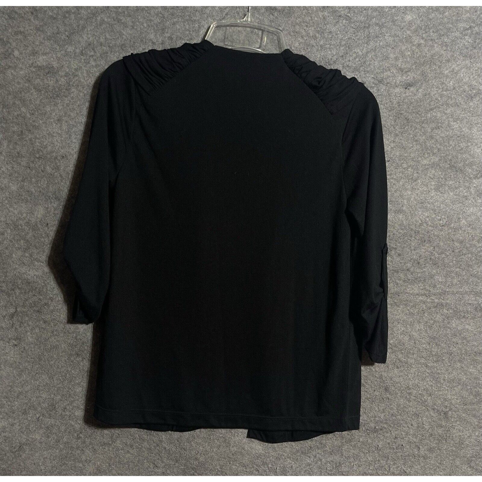 Other Black Cardigan M Roll Tab Sleeves Dark Academia Lagenlook Size M / US 6-8 / IT 42-44 - 2 Thumbnail