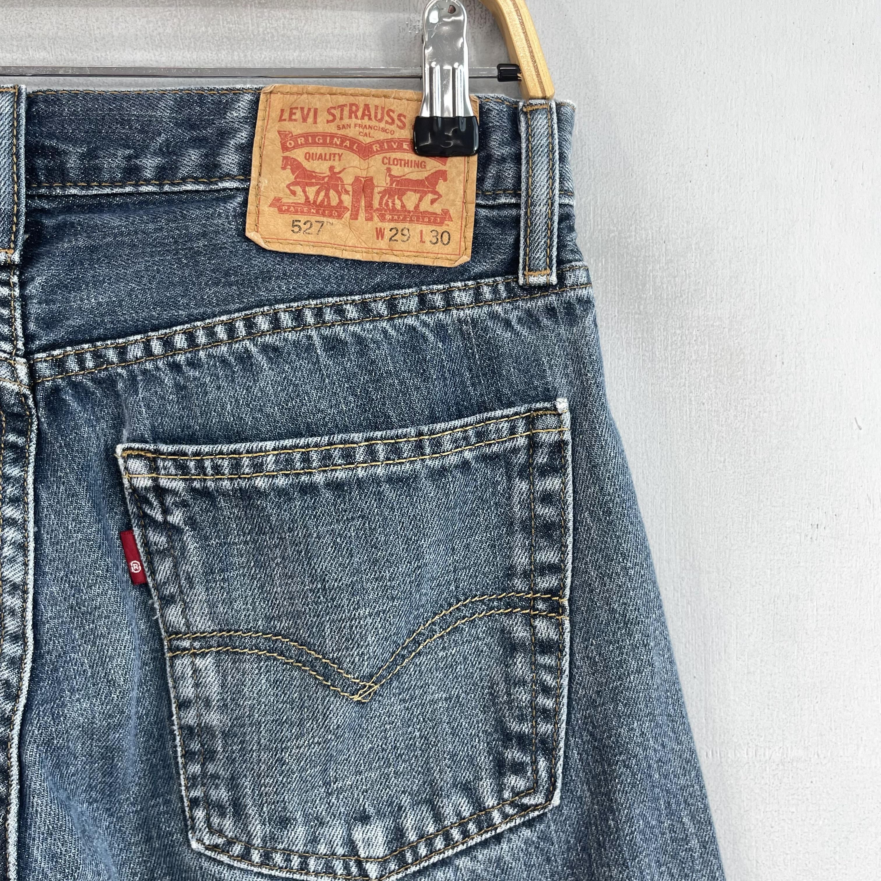Levi's × Vintage Vintage Distressed Levis 527 Slim Bootcut Flared Jeans Size 30" / US 8 / IT 44 - 6 Thumbnail