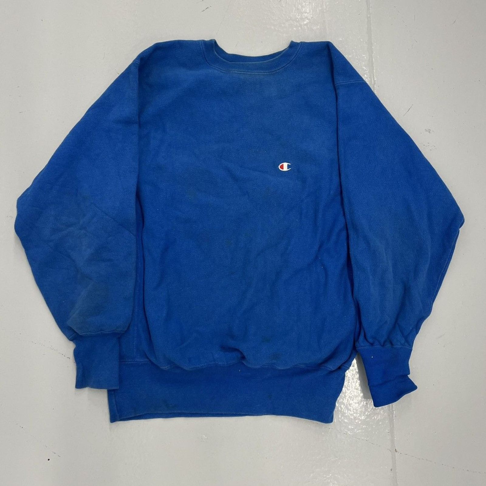 Champion Vintage 90s Champion Blue Reverse Weave Blank Sweatshirt Size US XL / EU 56 / 4 - 1 Thumbnail