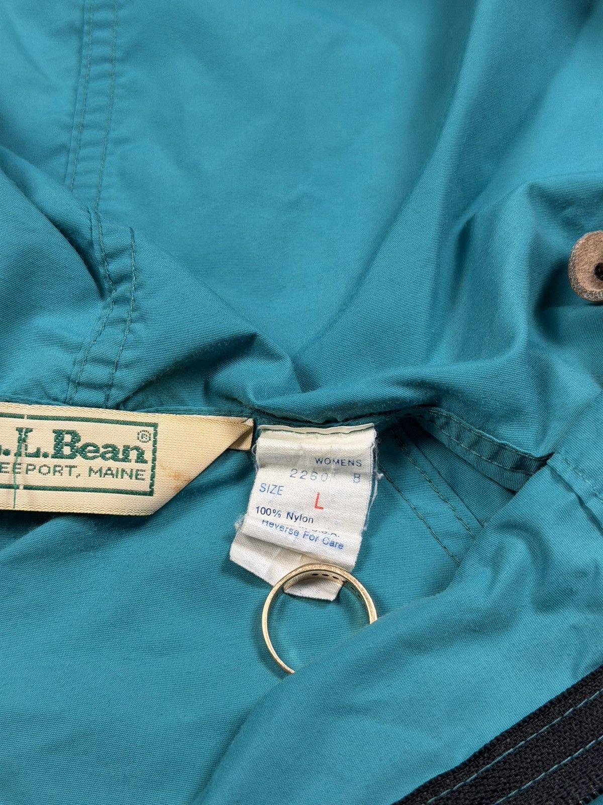 L.L. Bean Vintage 90s LL Bean Teal Nylon Anorak Windbreaker USA 2260 Size L / US 10 / IT 46 - 12 Thumbnail