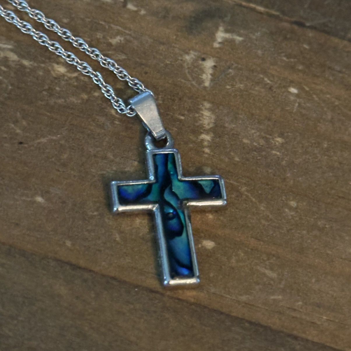 Other Silver tone abalone cross pendant necklace Size ONE SIZE - 4 Thumbnail