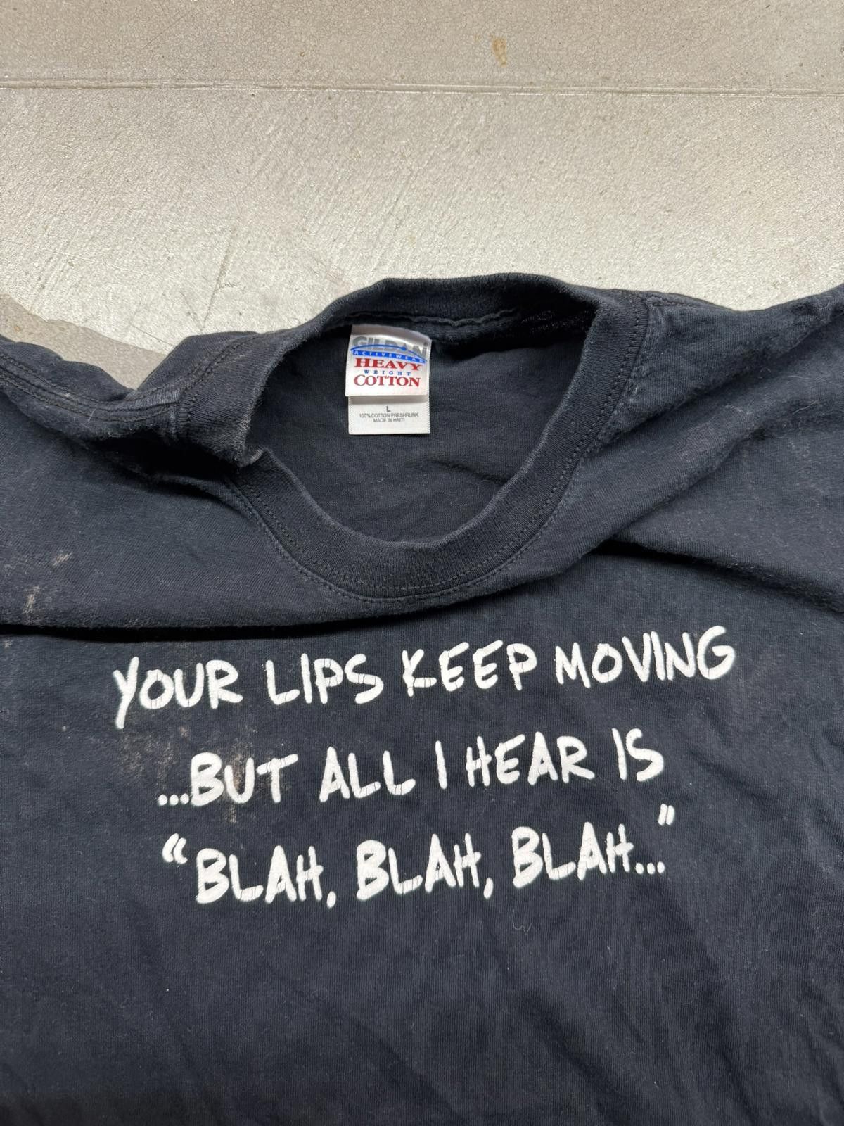 Gildan Y2K/90s Vintage Blah Blah Blah Faded Humor Tee Size US L / EU 52-54 / 3 - 3 Thumbnail