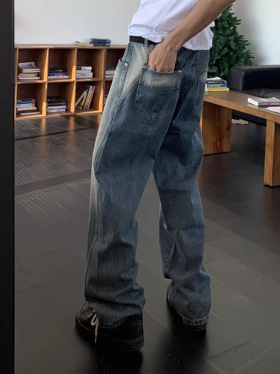 Japanese Brand × Jean baggy washed and distressed straight leg jeans Size US 34 / EU 50 - 3 Thumbnail