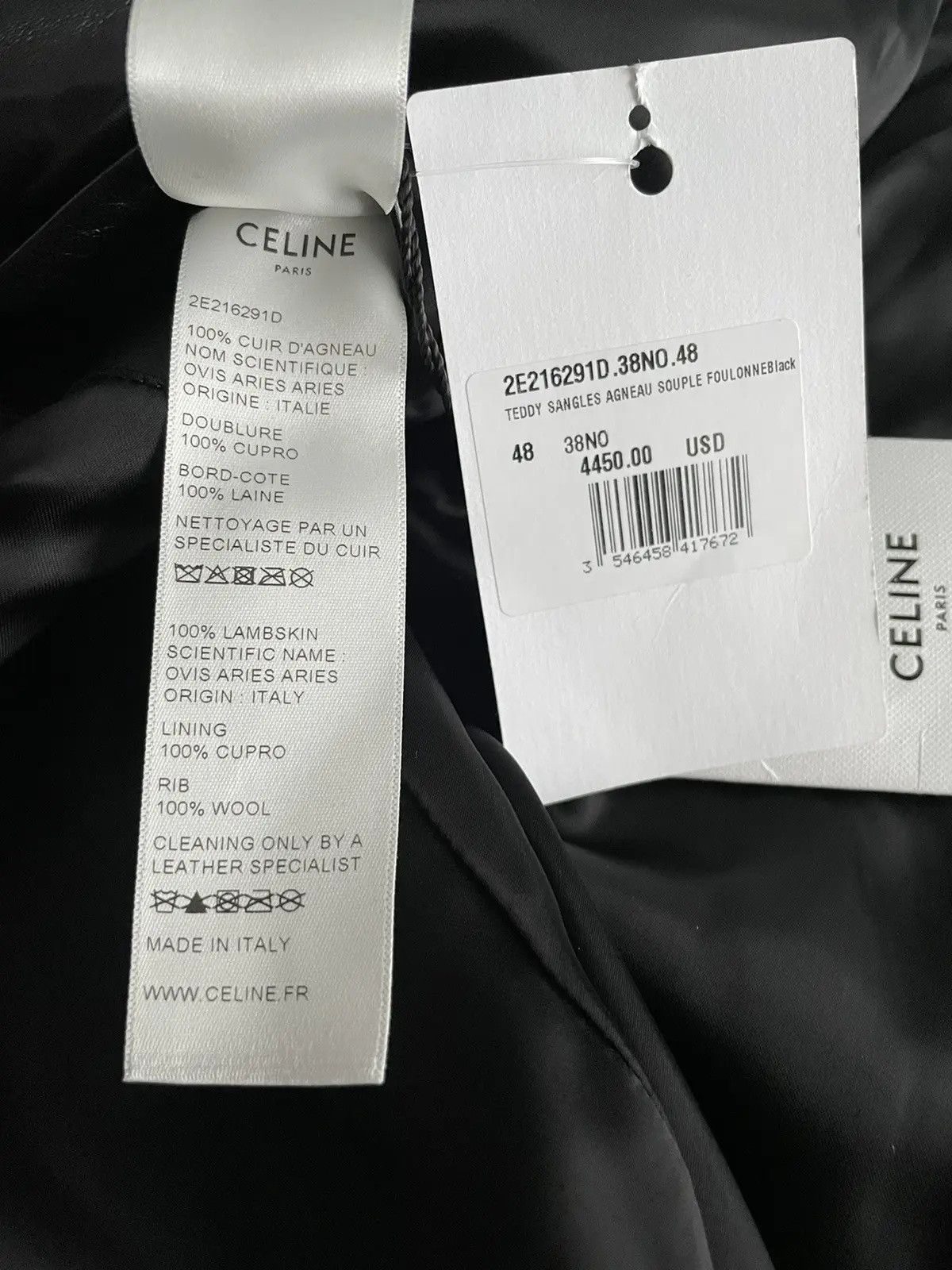 Celine × Hedi Slimane Rare Brand NEW Hedi Slimane Runway Sold Out Leather Jacket Size US M / EU 48-50 / 2 - 13 Thumbnail