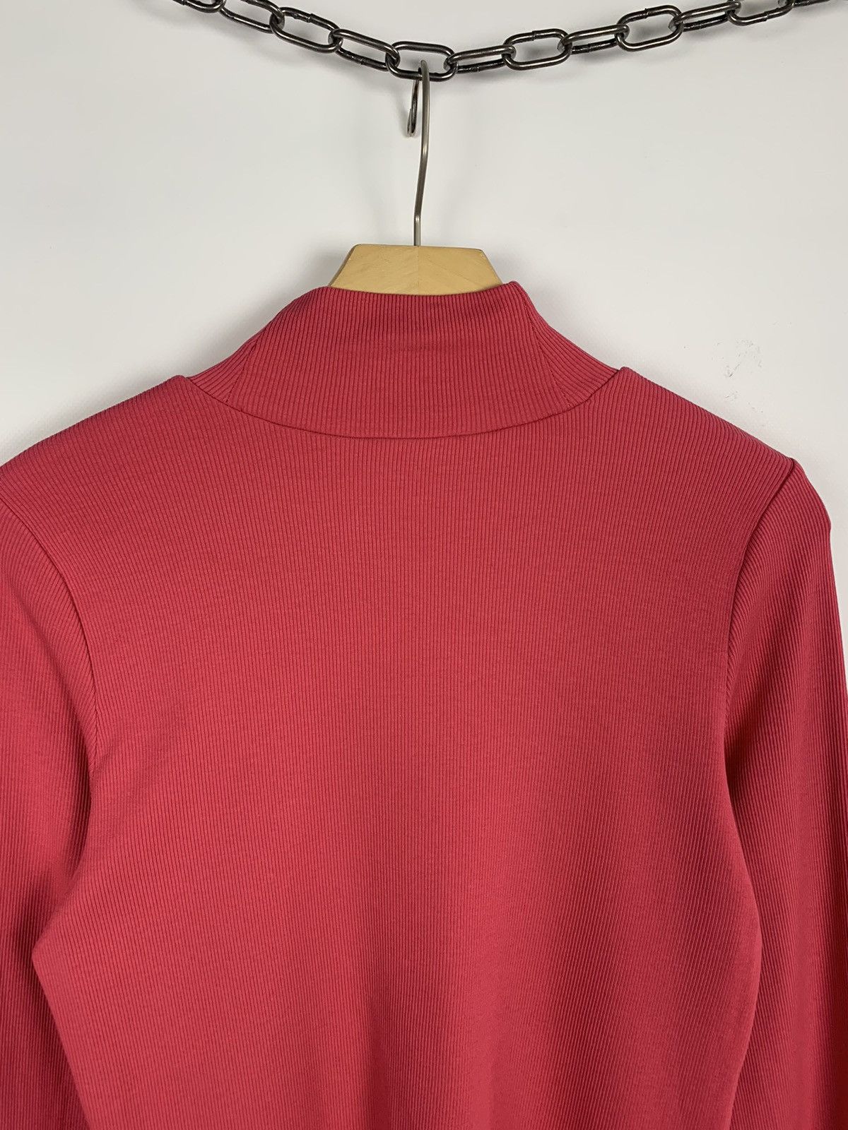 Sezane Sezane Mock Neck Long Sleeve T-Shirt Pink Size XL Luxury Top Size XL / US 12-14 / IT 48-50 - 6 Thumbnail