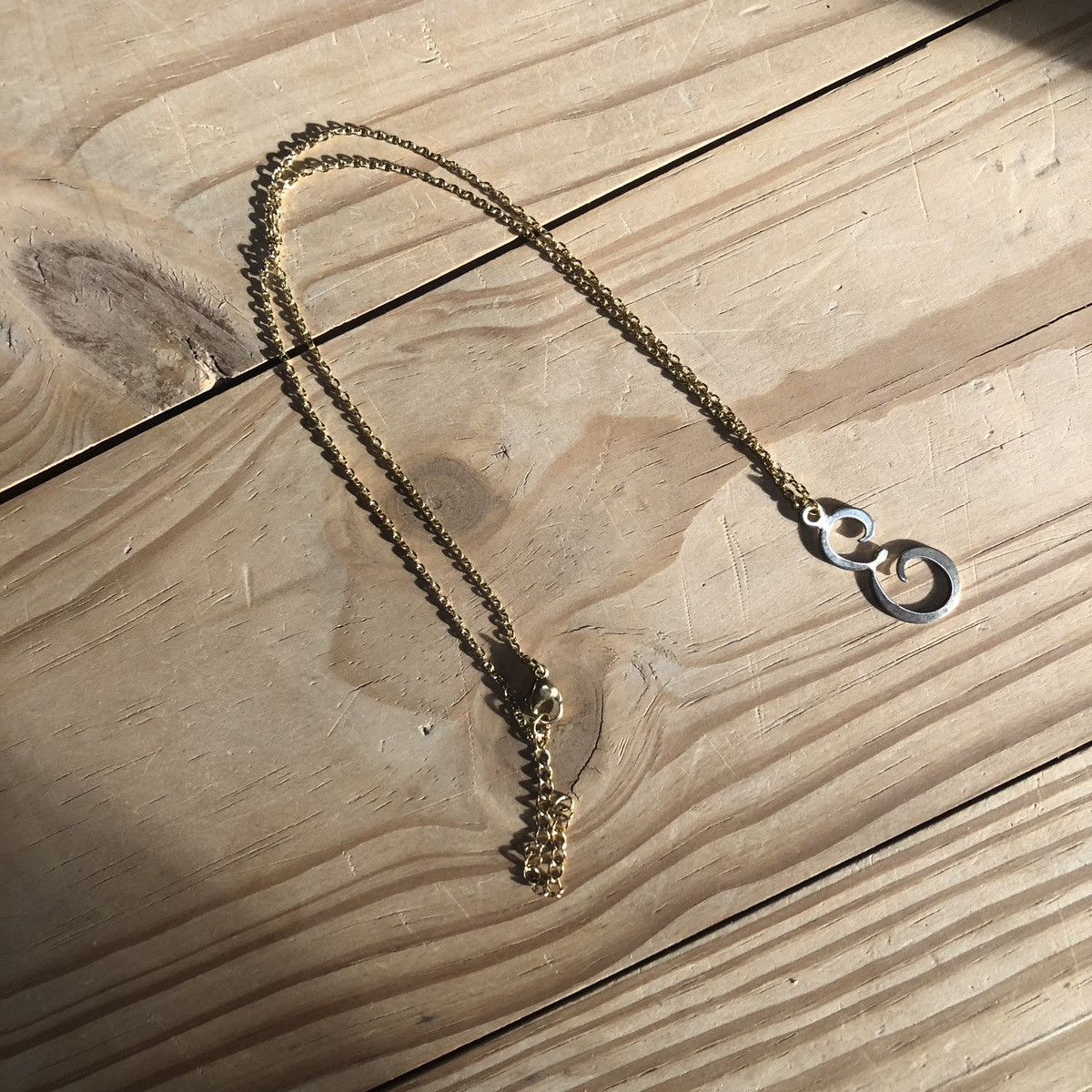 Handmade Handcrafted vintage gold fancy monogram initial necklace Size ONE SIZE - 8 Thumbnail