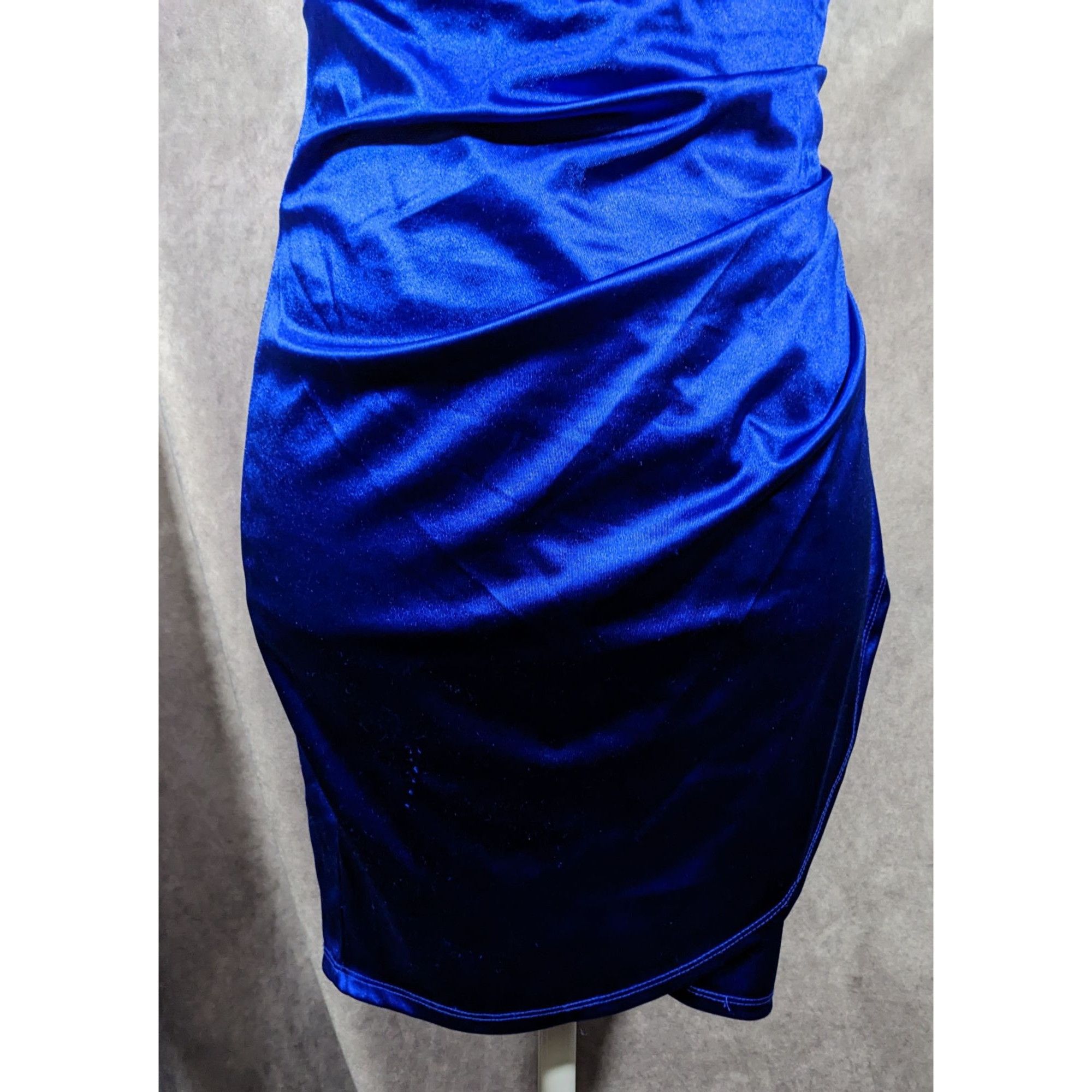Emerald Sundae Electric Blue Gathered Waist Mini Dress Size