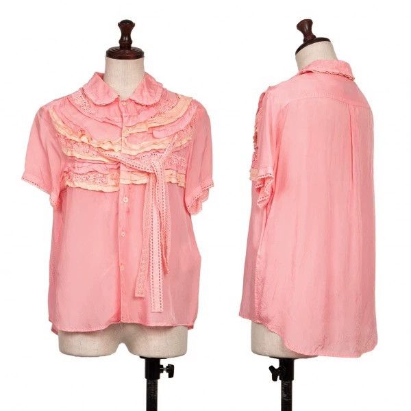 Comme des Garcons Comme Des Garcons Pink lace shirt Size M / US 6-8 / IT 42-44 - 1 Thumbnail