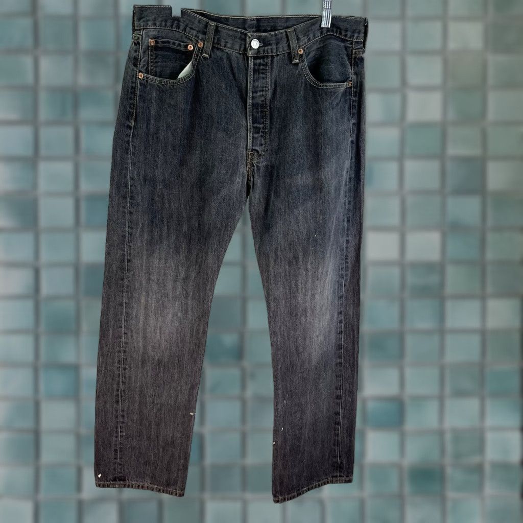 Levi's VINTAGE Levi's 501 Jeans Mens Size 36 X32 Distressed Straight Denim Black 90s Size US 36 / EU 52 - 1 Thumbnail