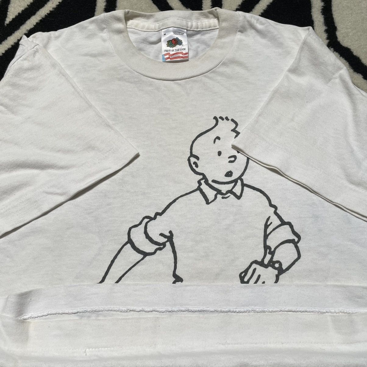Fruit Of The Loom Vintage Tintin & Snowy Size US M / EU 48-50 / 2 - 2 Thumbnail
