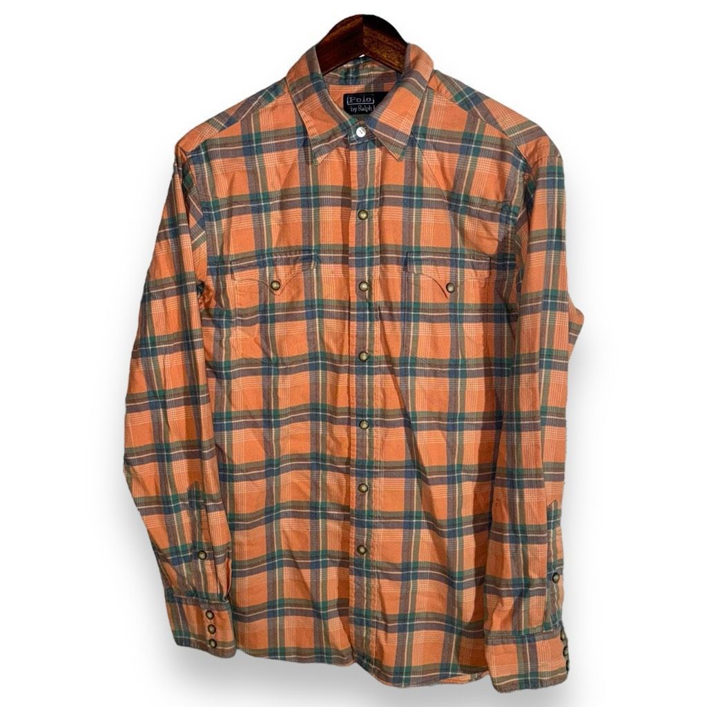 Polo Ralph Lauren 90s Orange Polo Ralph Lauren Western Pearl Snap Shirt Size M Size US M / EU 48-50 / 2 - 1 Thumbnail