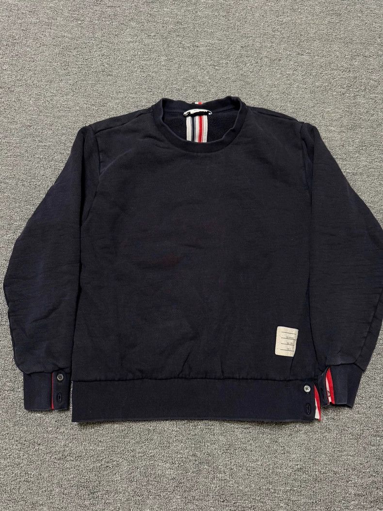 Thom Browne Thom Browne Classic Striped Back Sweatshirt - dmc Size US L / EU 52-54 / 3 - 1 Thumbnail