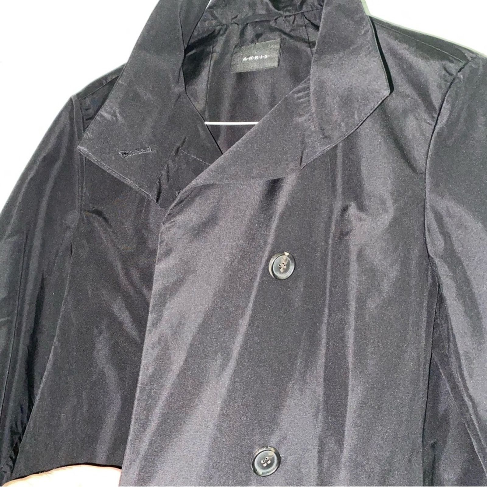 Akris AKRIS $5k O’Neill Silk Swing Coat Trench Black (No Liner) 2 Size XS / US 0-2 / IT 36-38 - 7 Thumbnail