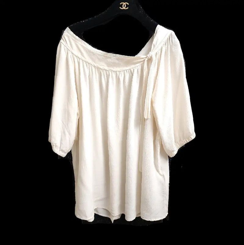 Miu Miu Miu Miu Summer Silk Short Sleeve Blouse 0089 Size M / US 6-8 / IT 42-44 - 1 Thumbnail