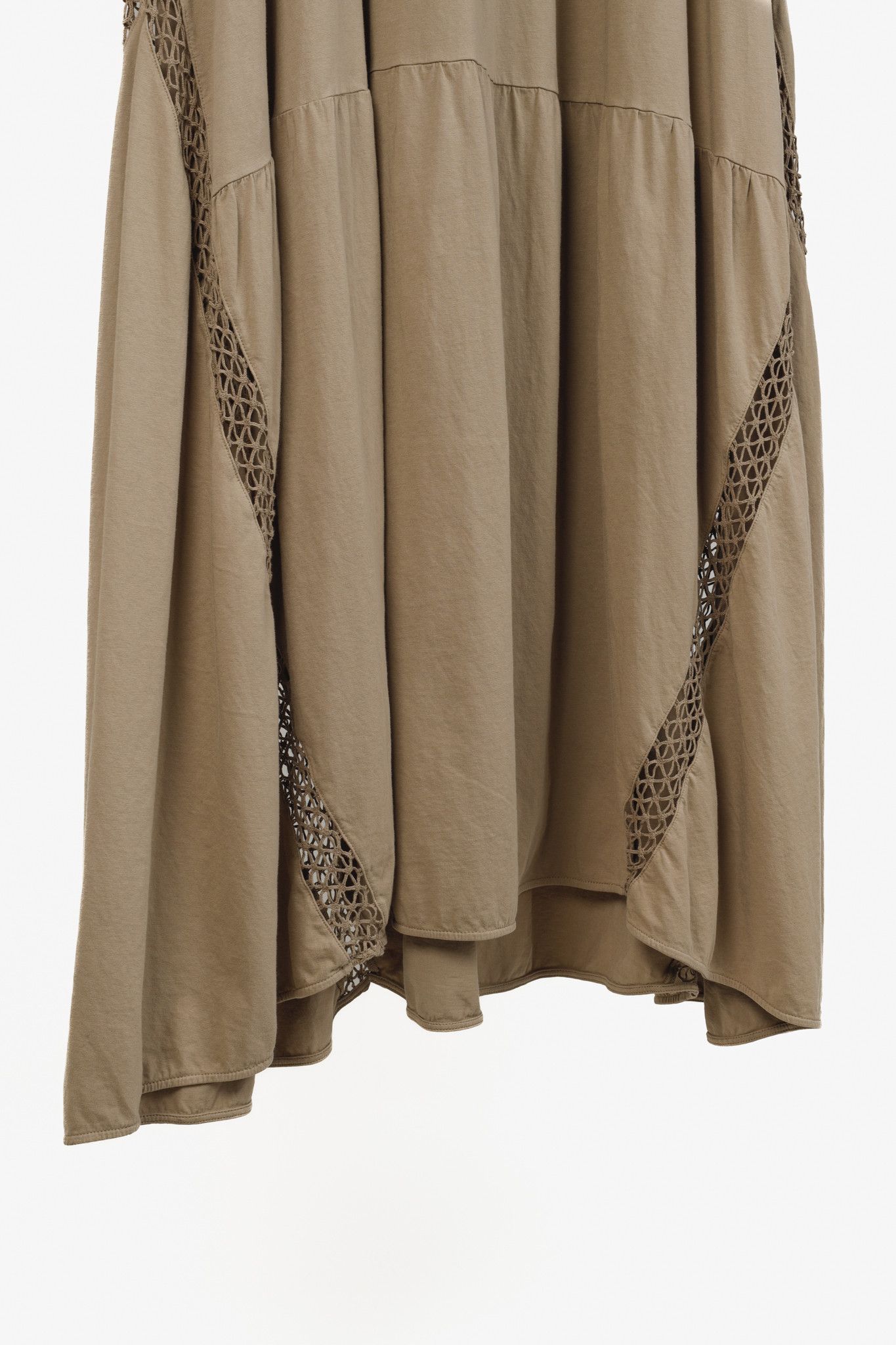 DOROTHEE SCHUMACHER Dorothee Schumacher Brown Crochet-Trim Tiered Maxi Dress Size XL / US 12-14 / IT 48-50 - 6 Thumbnail