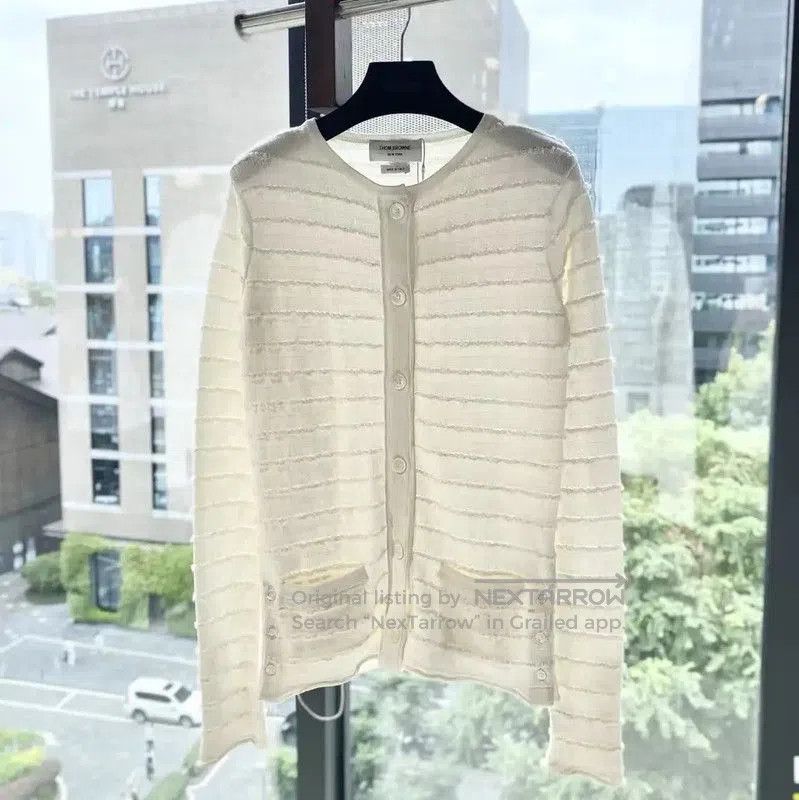 Thom Browne Thom Browne Cream Cotton Women's Cardigan . Size XS / US 0-2 / IT 36-38 - 1 Thumbnail