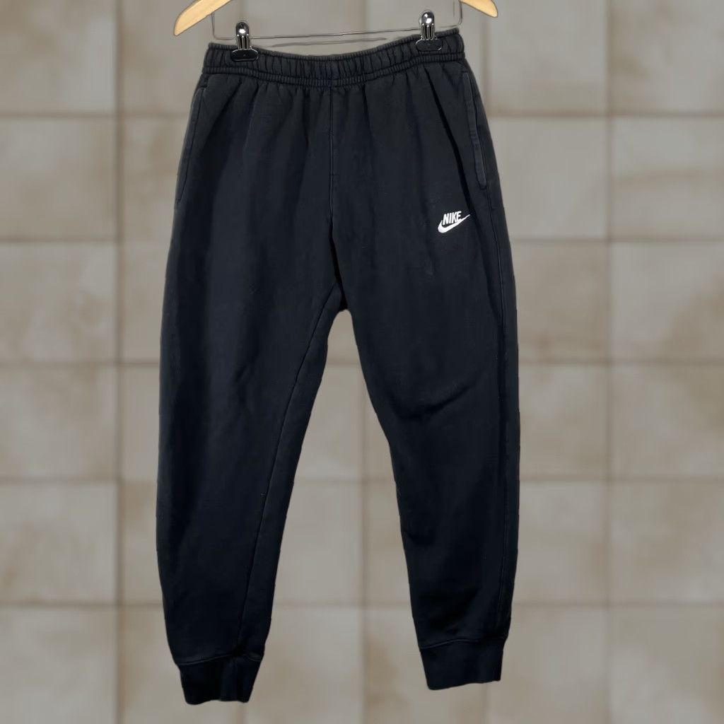 Nike Nike Swoosh Athletic Club Jogger Fleece Pants Black Mens S Regular 30in 26in Tapered Pockets 90s Retro Sports Size US 29 - 1 Thumbnail