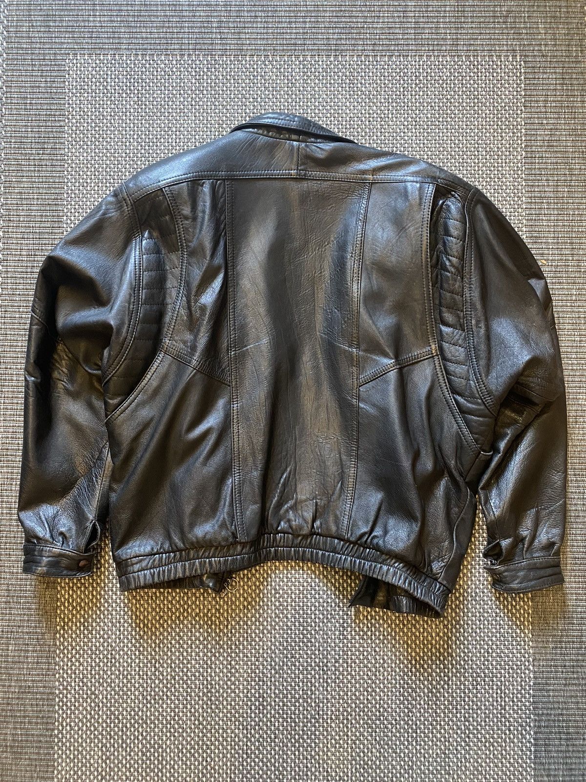 Genuine Leather × Vintage Vitage leather jacket with shoulder pads Size US L / EU 52-54 / 3 - 2 Thumbnail