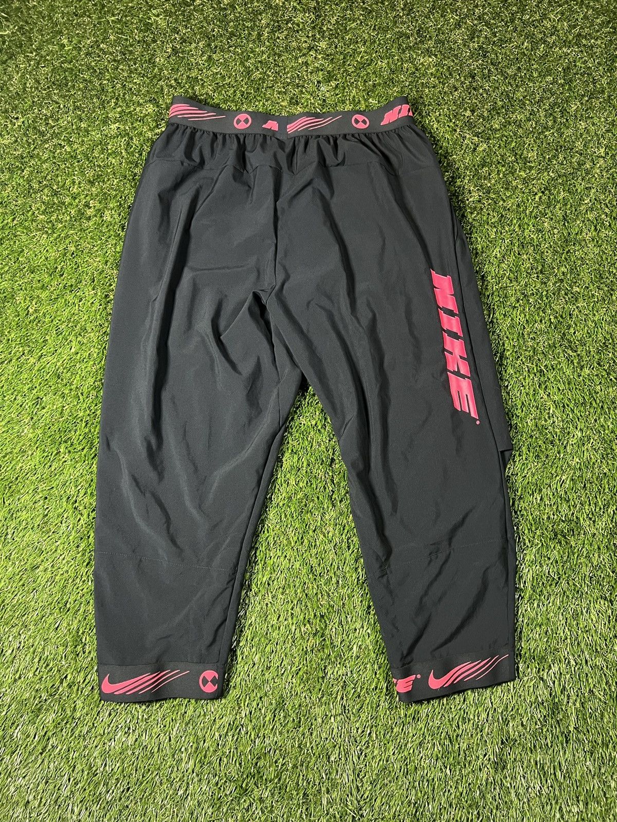 Nike Vintage Baggy Cropped Nike Athletic Track Joggers Pants Size US 30 / EU 46 - 3 Thumbnail