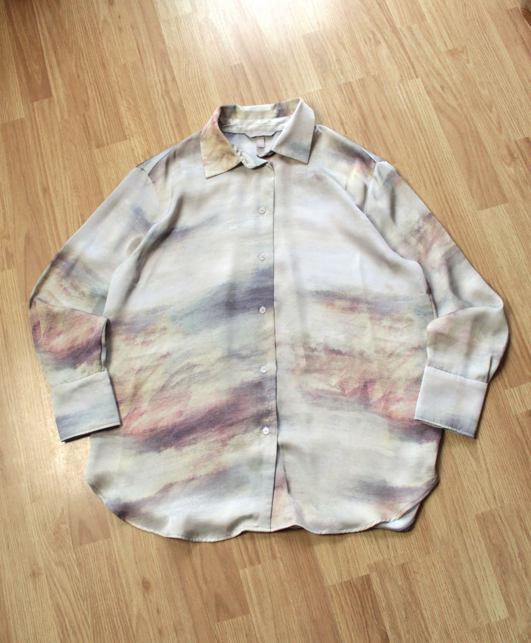 H&M 🔥 H&M Relaxed Fit Womens Button Up Shirt Art Blouse Top Size M / US 6-8 / IT 42-44 - 1 Thumbnail
