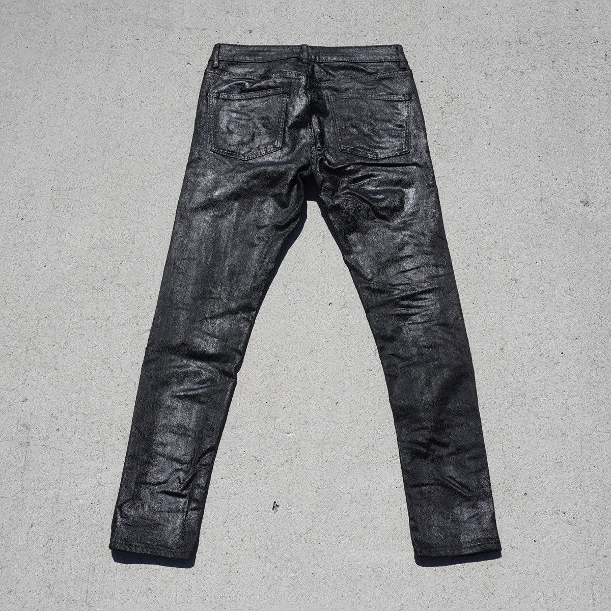 Other Black Metallic Paint Skinny Jeans Size US 30 / EU 46 - 2 Thumbnail