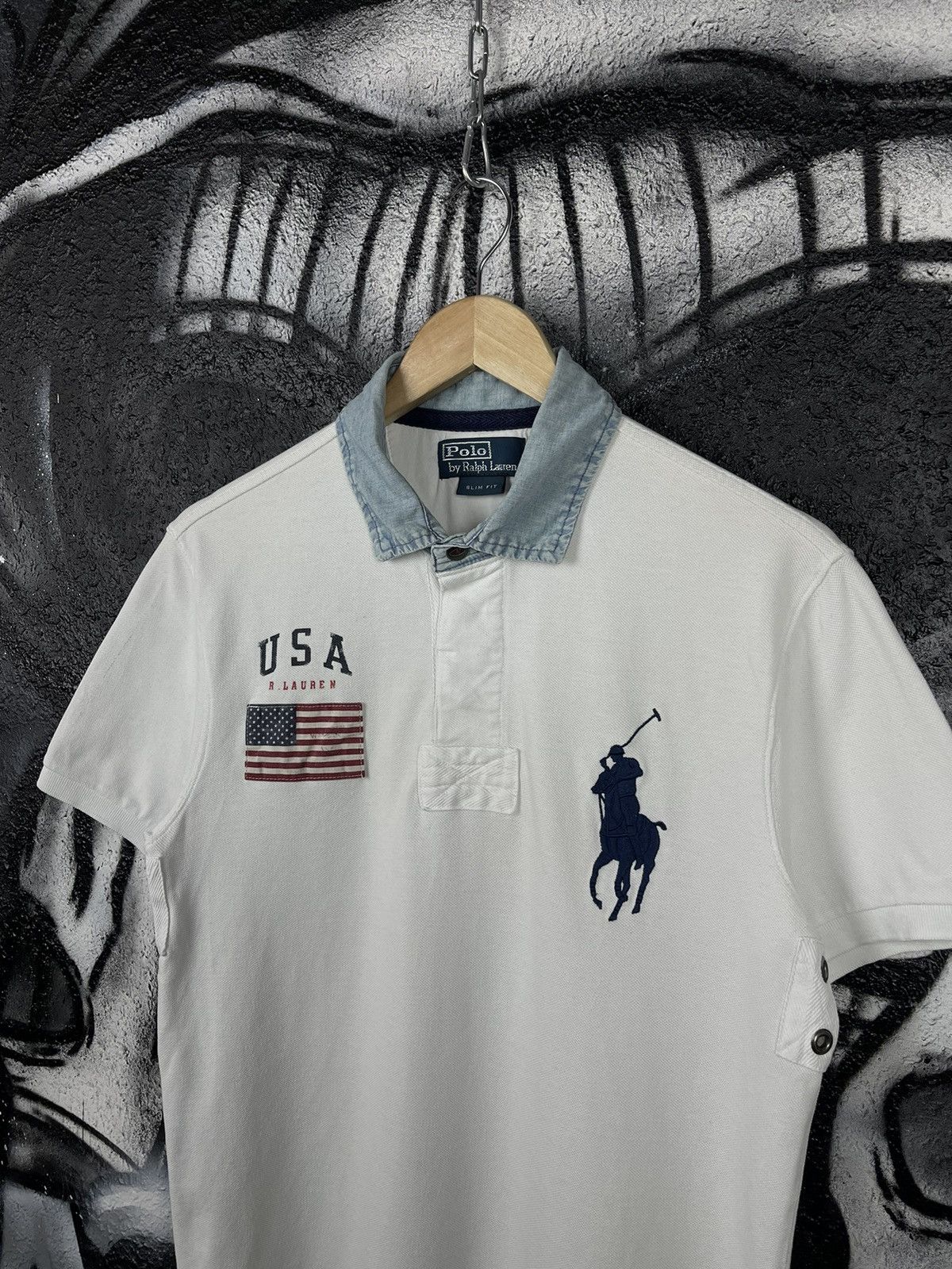 Polo Ralph Lauren Polo Ralph Lauren USA Flag Logo Polo T-Shirt Men’s Size M Size US M / EU 48-50 / 2 - 3 Thumbnail