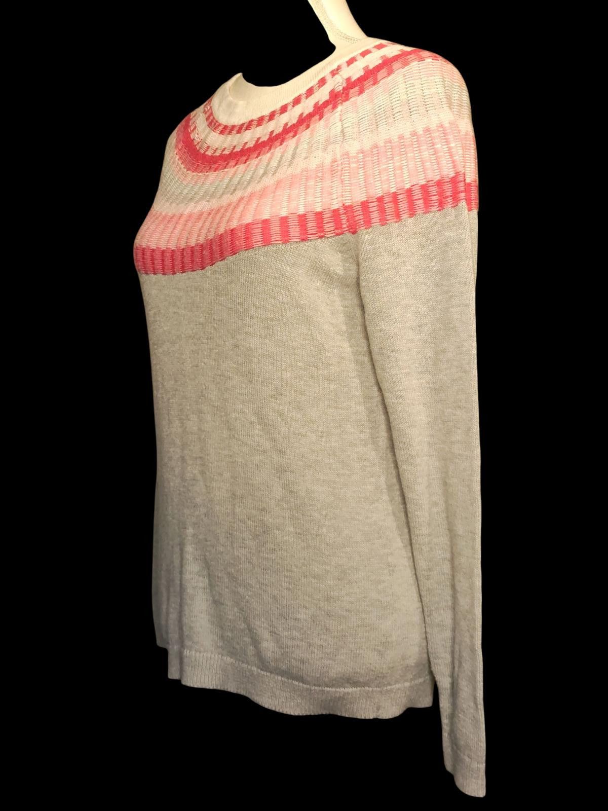 Other Talbots Women's Knit Sweater w/Pink & White Patterned Yoke Size S / US 4 / IT 40 - 5 Thumbnail
