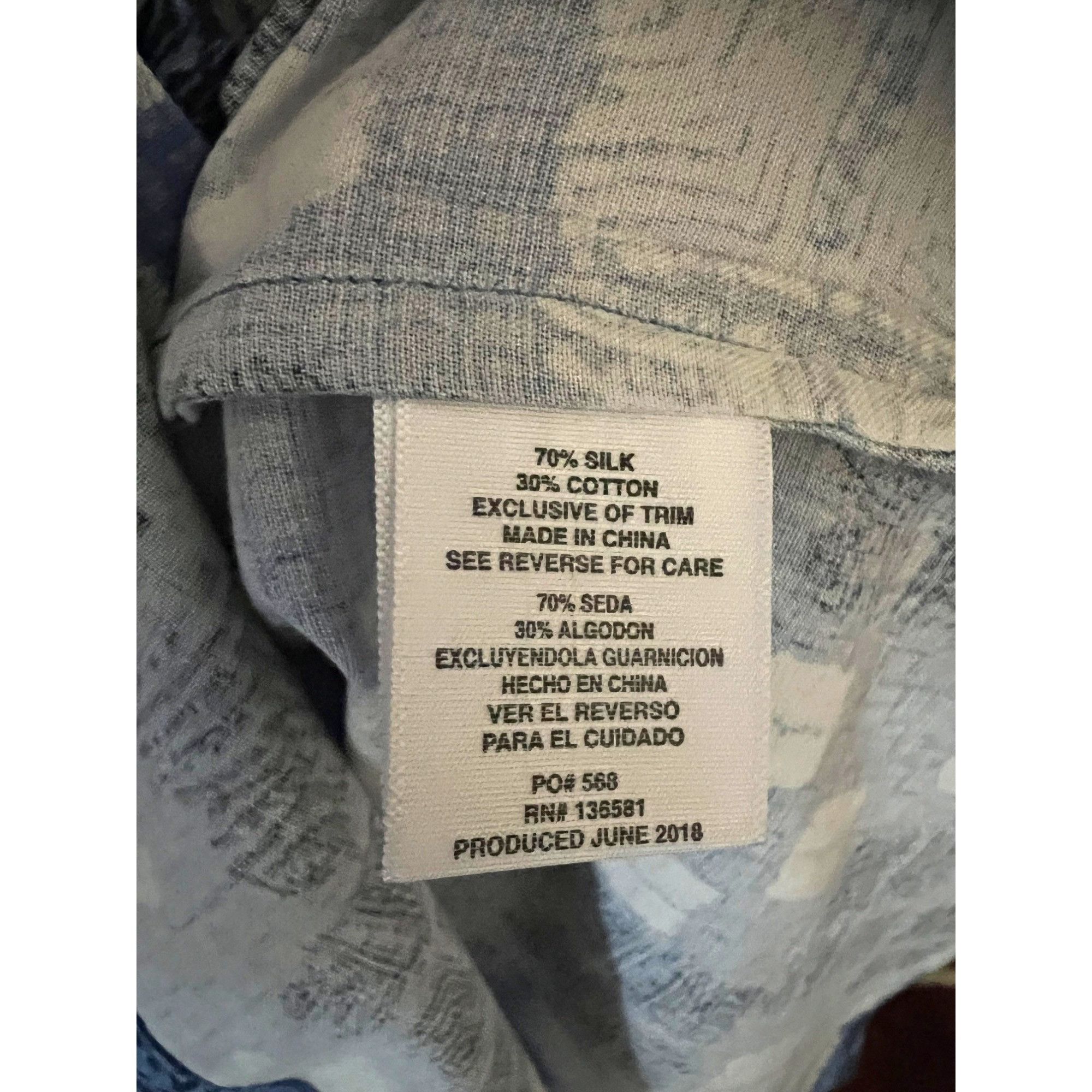 Nat Nast Nat Nast Mens Blue Silk Button Front Camp Shirt XL Pocket Co Size US XL / EU 56 / 4 - 7 Thumbnail