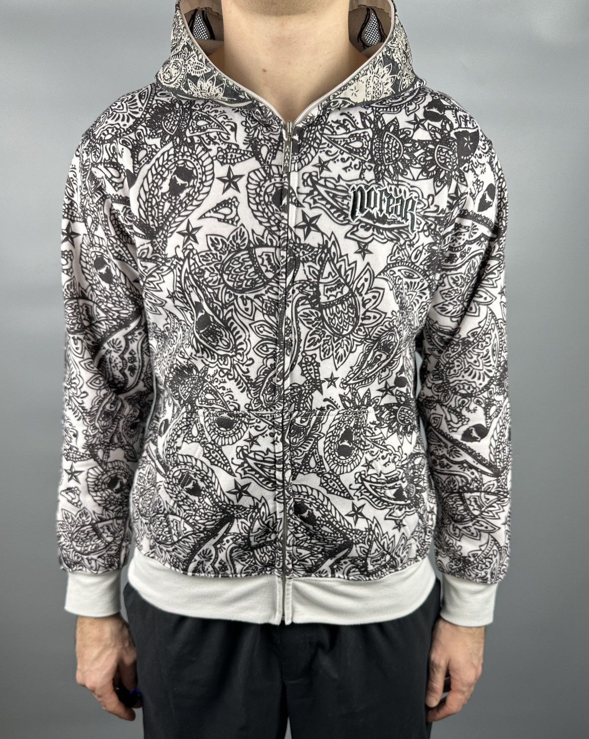 Tapout No Fear Skull Face Zip Hoodie Opium Paiesley Size US M / EU 48-50 / 2 - 18 Thumbnail