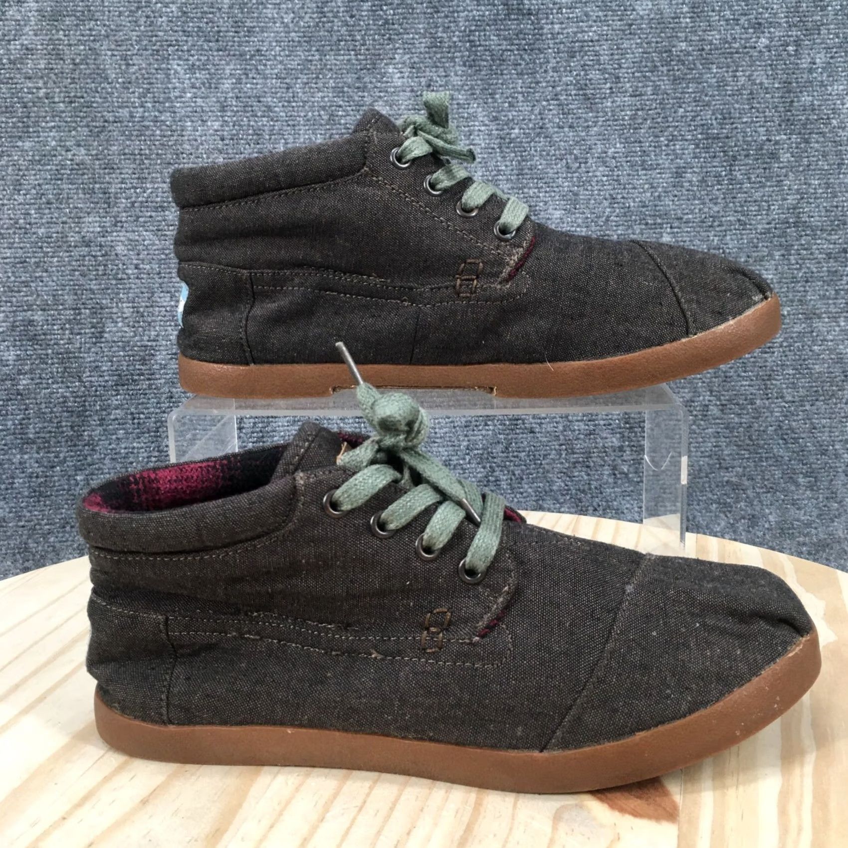 Toms TOMS Boots Womens 9.5 Chukka Gray Canvas Lace Up Comfort Casual Ankle Top Flats Shoes Boot Size L / US 10 / IT 46 - 2 Thumbnail