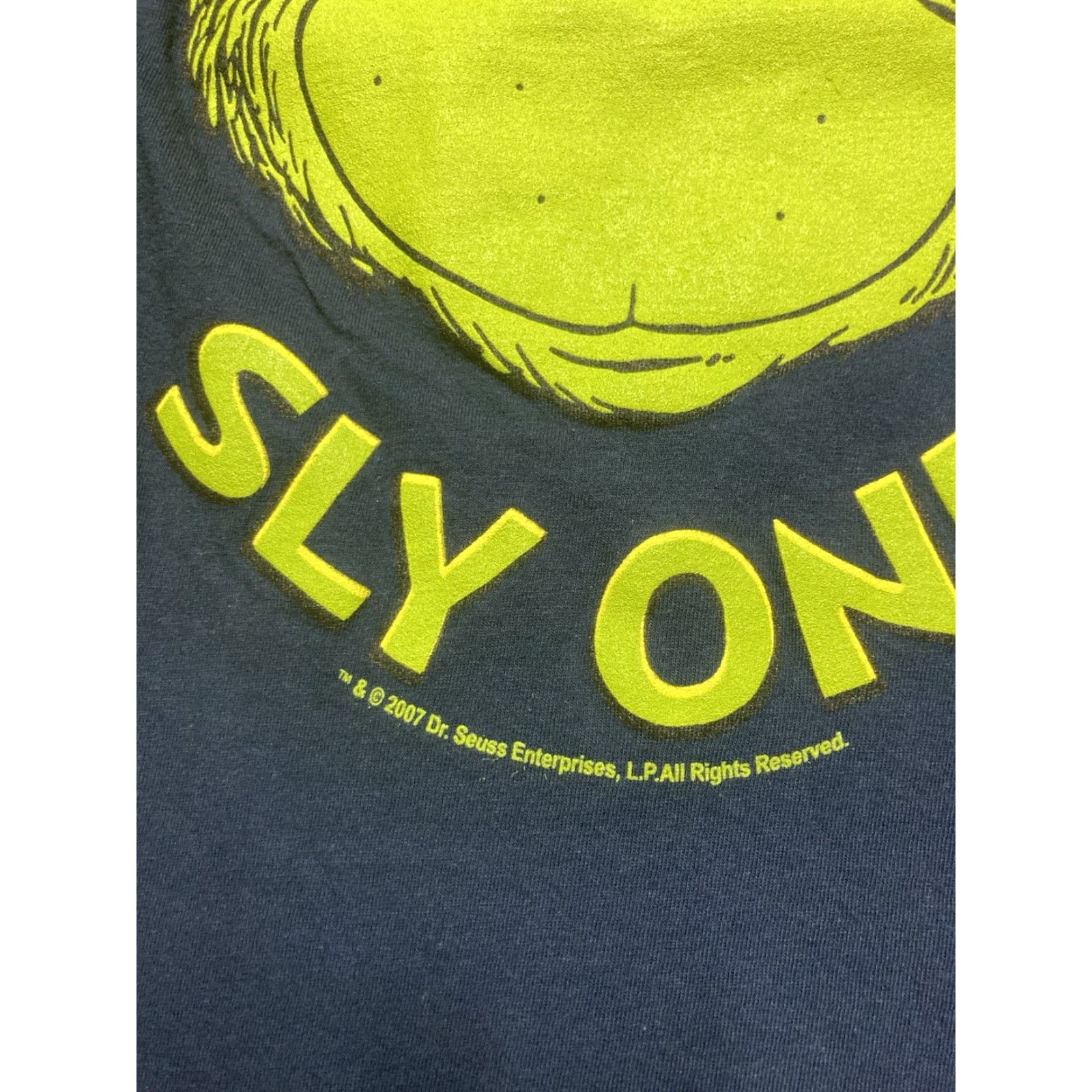 Vintage VINTAGE Dr. Seuss T-Shirt Cartoon Grinch Sly One Christmas Blue Small Mens Size US S / EU 44-46 / 1 - 3 Thumbnail