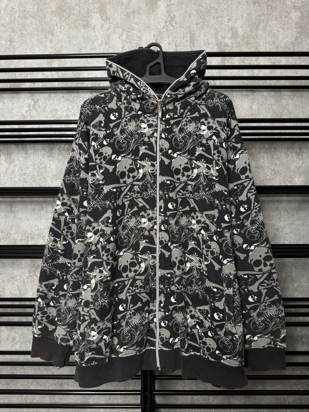 Vintage Rare Southpole skull hoodie y2k full zip