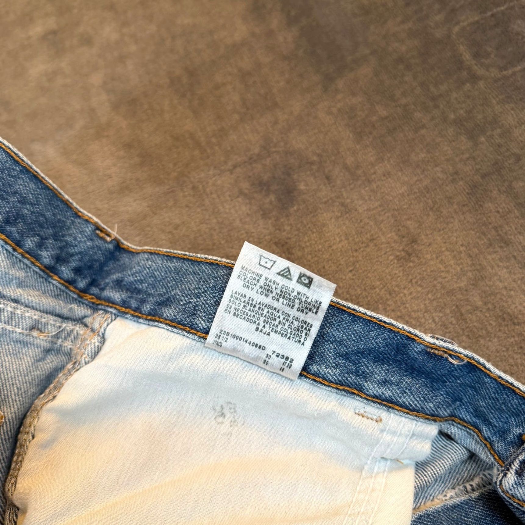 Denime Rustler Jeans Mens 36" Waist 30" Inseam Regular Fit Straight Leg Blue Denim 87619SW Medium Wash Size US 36 / EU 52 - 6 Thumbnail