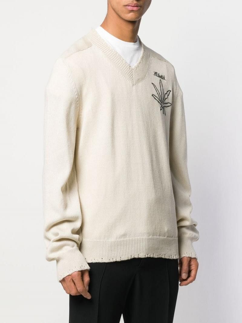 image of Acne Studios x Italian Designers NWT $350 - 48/m - Distressed "vegan" Knit - Made In Italy in Off W