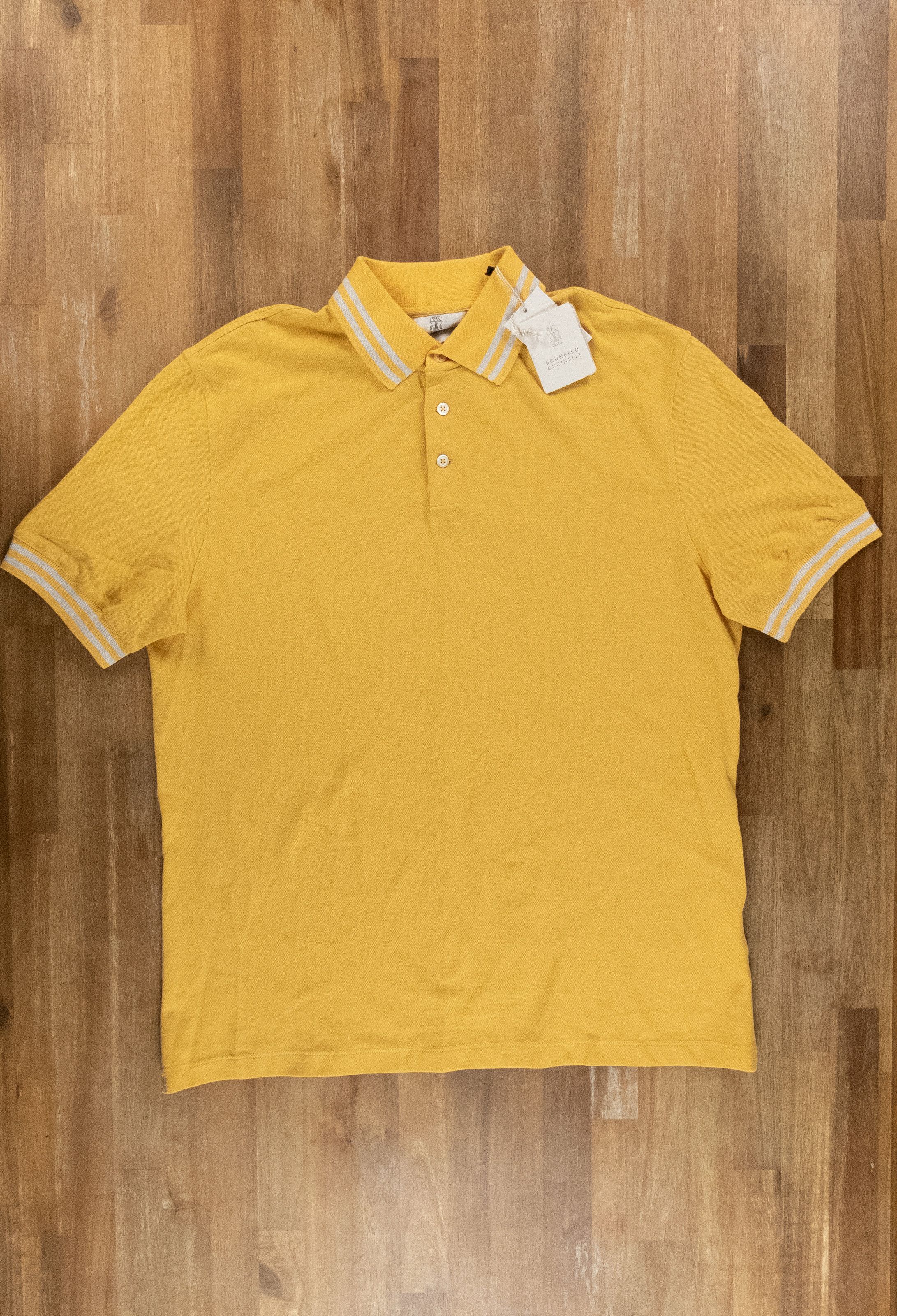 image of Brunello Cucinelli Yellow Regular Fit Polo Shirt Large 52 It, Men's