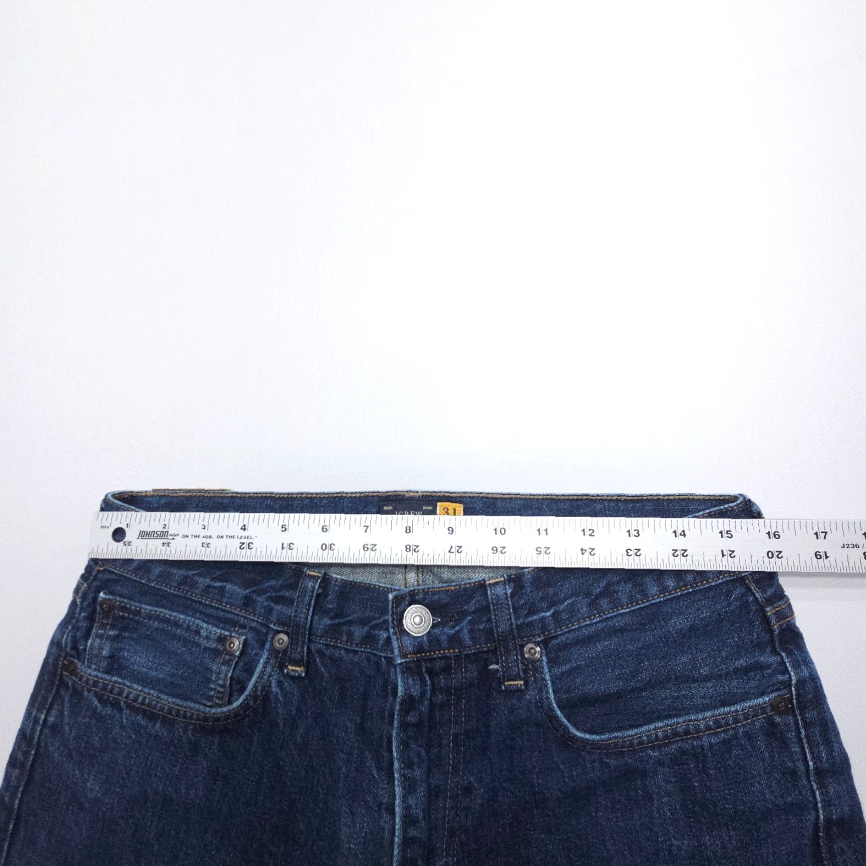 J.Crew J.CREW 484 Slim Straight Jeans Mens 31 x 30 Dark Blue 100% Cotton Denim Size US 31 - 6 Thumbnail