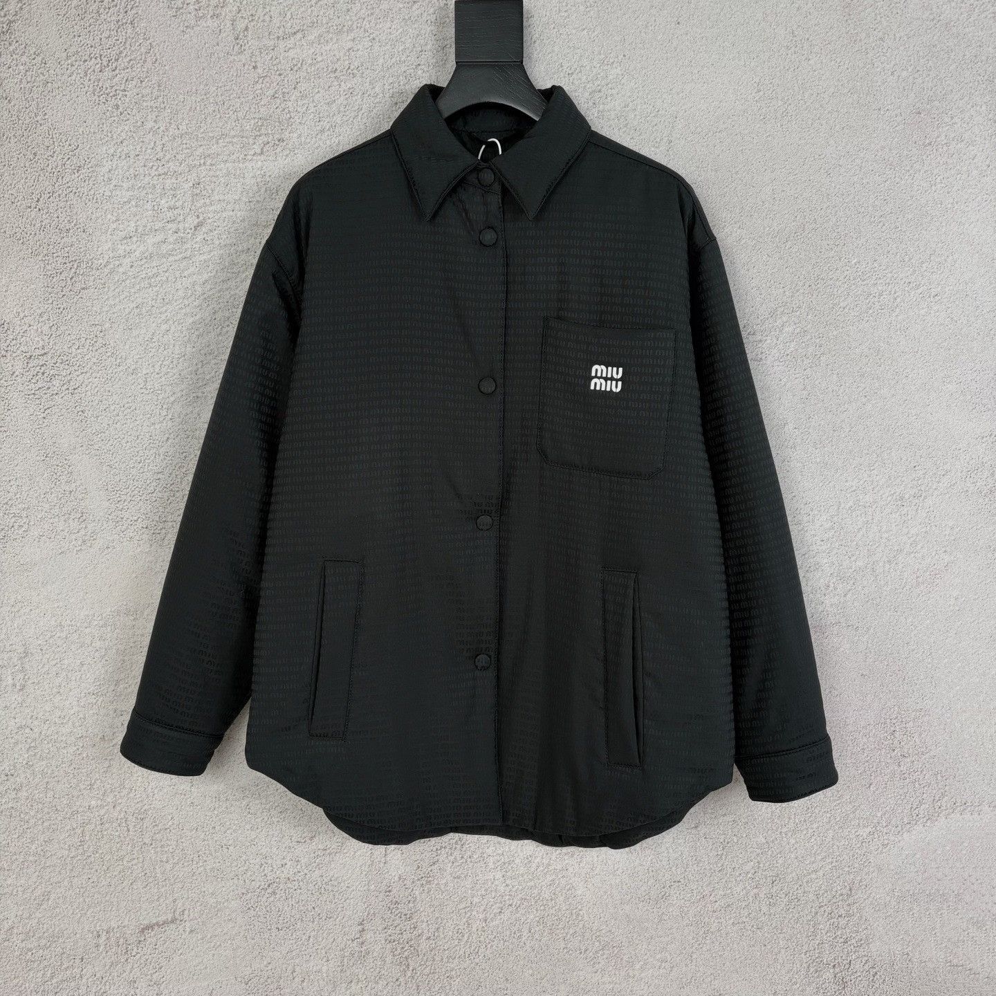Miu Miu Miumiu Logo Pocket Shirt Down Jacket Size XS / US 0-2 / IT 36-38 - 1 Thumbnail