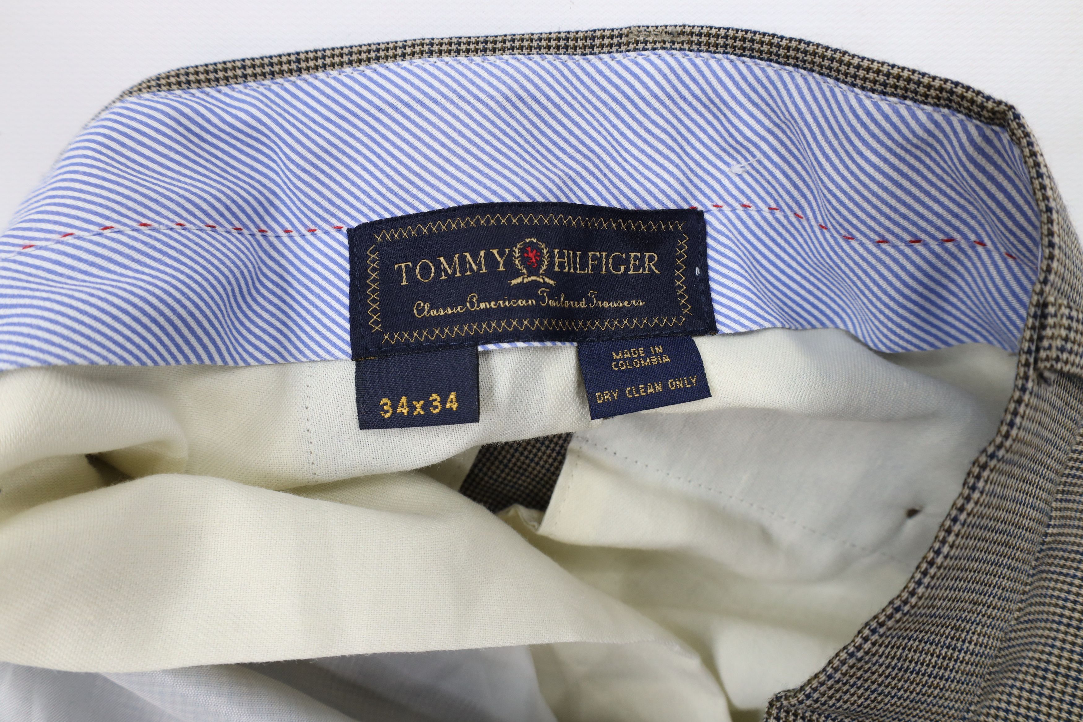 Tommy Hilfiger × Vintage Vintage 90s Tommy Hilfiger Cuffed Houndstooth Chino Pants Size US 34 / EU 50 - 8 Thumbnail