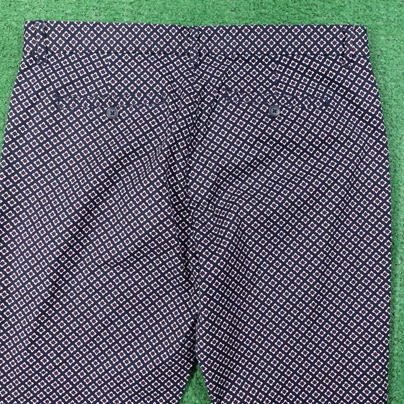 Gap Gap Pants Womens 10R Blue Slim City Ankle Stretch Geometric Twill Dress Pants Size 32" / US 10 / IT 46 - 5 Thumbnail