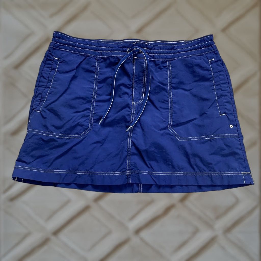 Lands' End VINTAGE Lands' End Swimwear Women's Swim Skirt Size 6 Blue Nylon Pockets Drawstring 90s Girls Size 28" / US 6 / IT 42 - 1 Thumbnail