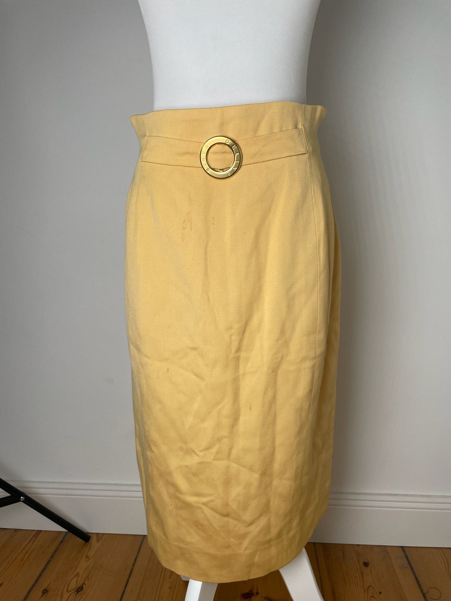 Celine Vintage Paris Skirt Yellow 38/M Size 28" / US 6 / IT 42 - 1 Thumbnail