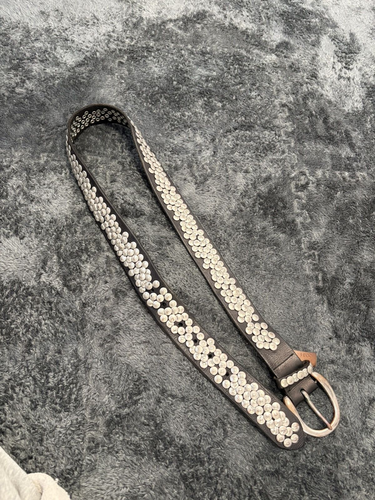 Japanese Brand Vintage Y2K Heavy Leather Studded Belt Size ONE SIZE - 2 Thumbnail